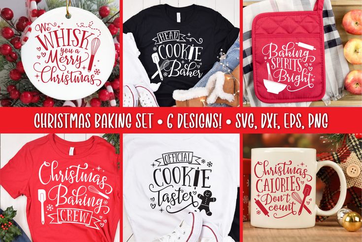 christmas baking set, svg, dxf, eps and png example