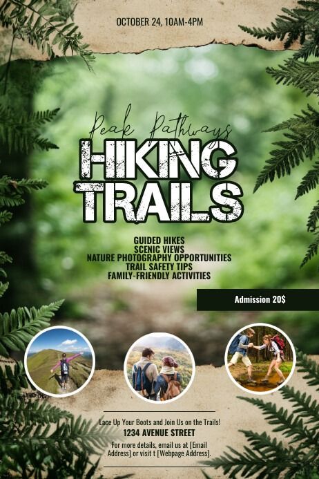 the hiking trails flyer is shown