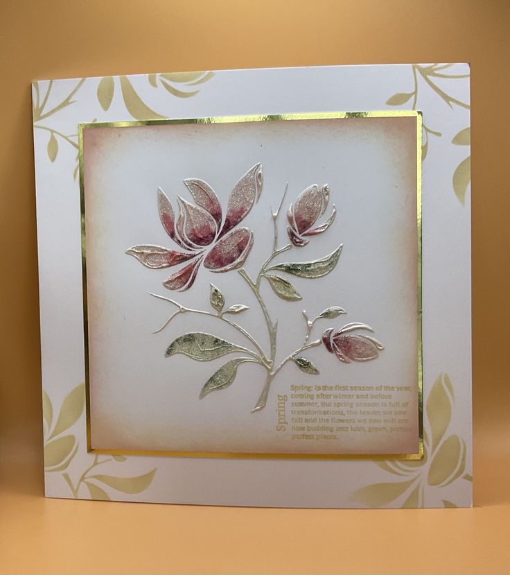 a card with some flowers on it