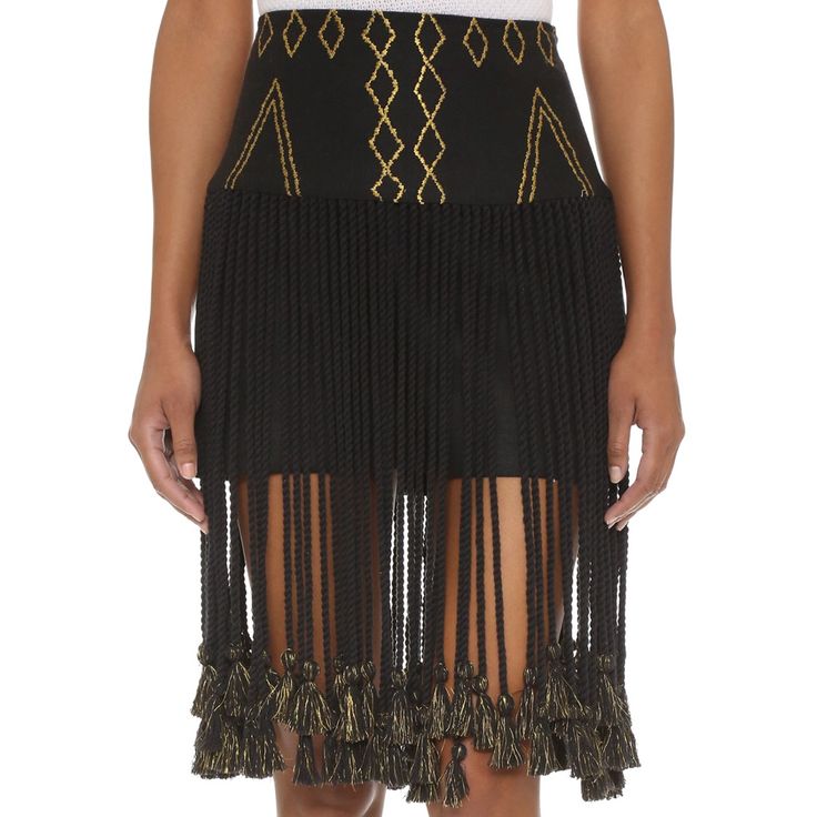 This Gypset Kenza Skirt In Black Has An Embroidered Gold Pattern Throughout As Well As Bits Of Gold In The Tassels. Long Tassels Hang Down From Around Halfway Up The Skirt And Go All The Way Around. Measurements: Waist: 14 In. Length (Without Tassels): 15 In. Elegant Fitted Skirt With Tassels, Elegant Party Bottoms With Tassels, Fitted Mini Skirt With Tassels, Fitted Tassel Mini Skirt, Black Bottoms With Tassels For Night Out, Elegant Summer Skirt With Tassels, Black Skirt With Tassels For Night Out, Elegant Skirt With Tassels For Night Out, Elegant Fringed Skirt