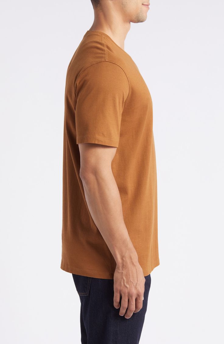 Classic, comfortable and easy to wear, this staple cotton T-shirt looks great on its own and makes an ideal layer when the weather cools. 27 1/2" length (size Medium) Crewneck Short sleeves 100% cotton Machine wash, tumble dry Imported Tree Bark, Cotton T Shirt, Looks Great, Cotton Tshirt, Short Sleeves, Nordstrom, Crew Neck, Size Medium, T Shirt