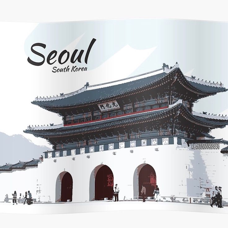 Sketsa Kota Seoul, Korea Drawing Seoul, South Korea Drawing, Seoul Illustration, Korea Drawing, Korean Artwork, Seoul Poster, Korea Poster, Seoul Map