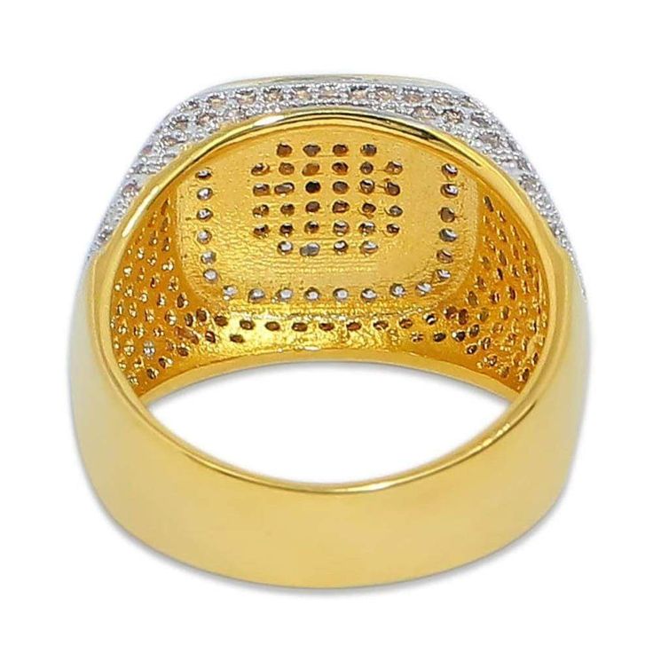 OUR ICEY SQUARE RING IS THE ELEMENT YOU NEED TO AFFIRM YOUR STYLE. WITH A BRILLIANT APPEARANCE IT WILL MAKE YOU A TRUE RAPPER, IMPOSING RESPECT AND STYLE. 14K Gold Plated: 5x PVD Plating & VVS CZ Stones PREMIUM Quality: Handcrafted Piece No form of discomfort on your skin Clean Iced Out details Weight: 15gr FREE STANDARD SHIPPING 14k Gold Rings With Diamond Accents Rectangular, 14k Gold Rectangular Rings With Diamond Accents, Rectangular 14k Gold Rings With Diamond Accents, Gold Rectangular Diamond Ring With Prong Setting, Rectangular Gold Diamond Ring In Prong Setting, Elegant Gold Iced Out Ring, Gold Iced Out Wedding Rings, Yellow Gold Iced Out Jewelry Ring, Gold Diamond Ring With Iced Out Detail