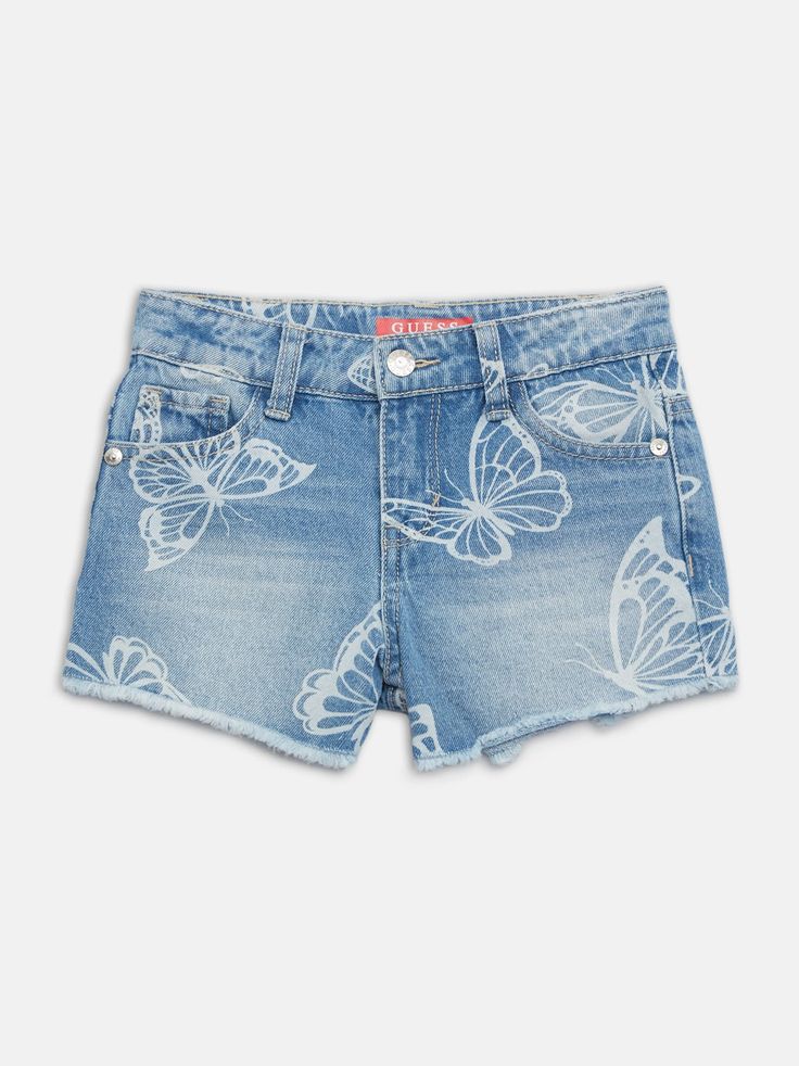 Denim Butterfly, Butterfly Shorts, Sale Store, Girls Denim, Kids Sale, Handbag Shoes, Mens Activewear, Accessories Store, Butterfly Print