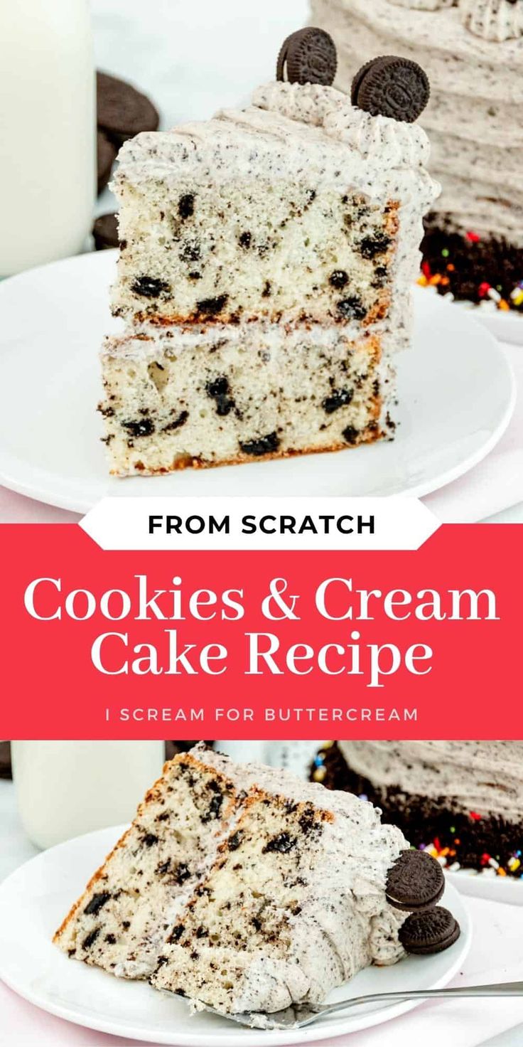 cookies and cream cake recipe with oreo cookies on top