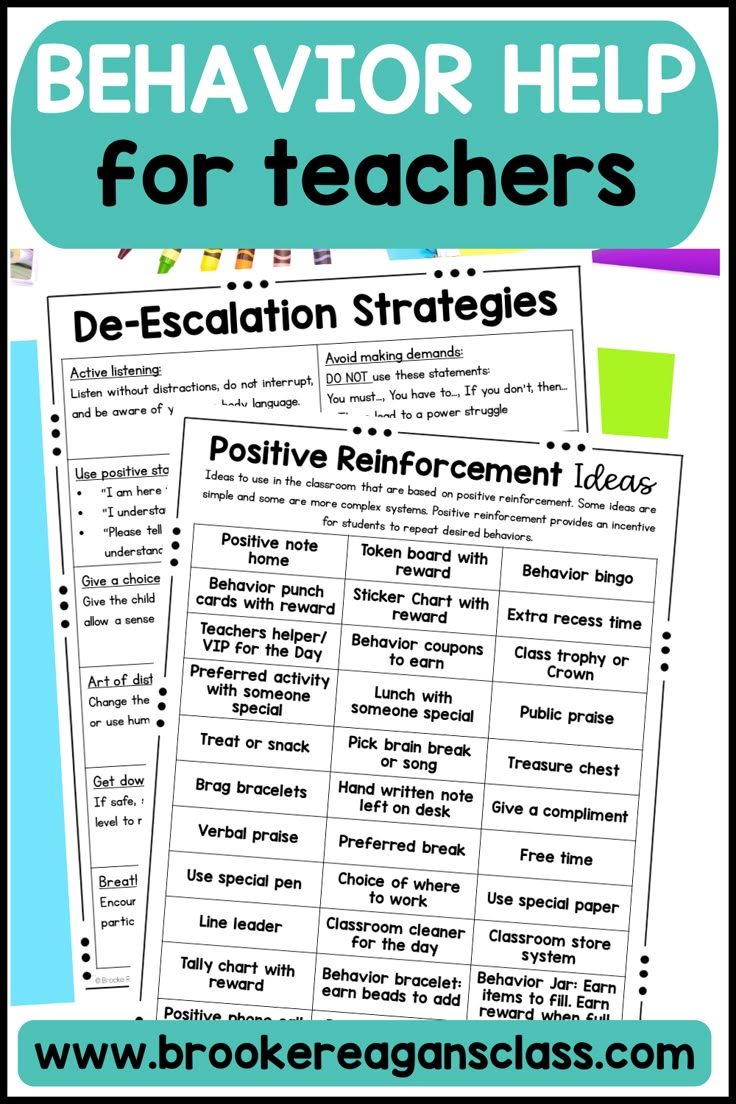 behavior help for teachers with text that reads behavior help for teachers, de - escalation