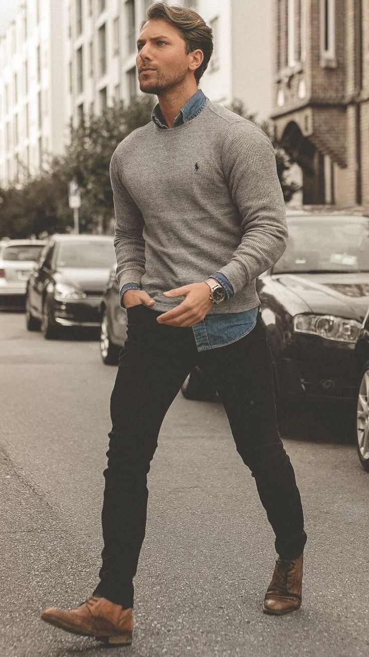 Mens Fall Outfits, Cool Sweater, Best Clothing Brands, Mens Business Casual Outfits, Pullovers Outfit, Outfits For Men, Stylish Men Casual, Mens Fashion Blog, Fall Outfits Men