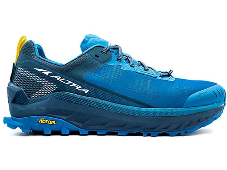 Altra Olympus 4 Shoes - Men's Blue/Yellow 9 AL0A4VQM470-9-MED. Inside the overall new look youll find everything you loved about previous versions and more. This max cushion trail shoe features an improved premium tongue for enhanced comfort and a more locked-in feel. The engineered mesh upper is breathable and durable for those long hot trail days and the InnerFlex midsole offers increased flexibility and performance. To top it off we kept the trail essentials like the sticky Vibram MegaGrip ou Zero Drop Shoes, Trail Shoes, The Trail, Black Steel, Brooks Sneaker, Hoka Running Shoes, Blue Man, Blue Yellow, Boots Men