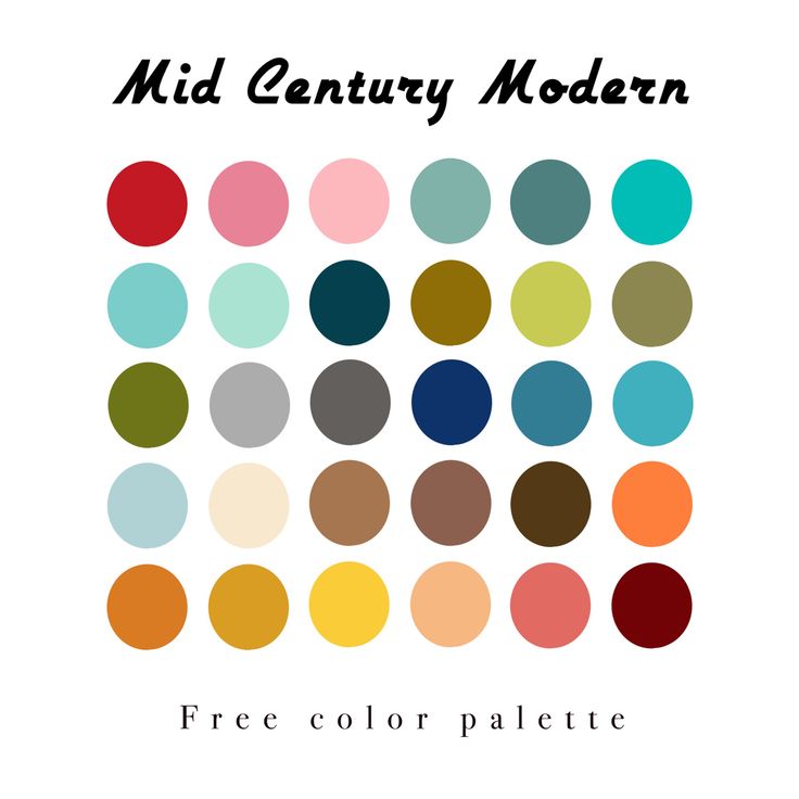 the cover art for mid century modern's free color palette, which is available in multiple colors