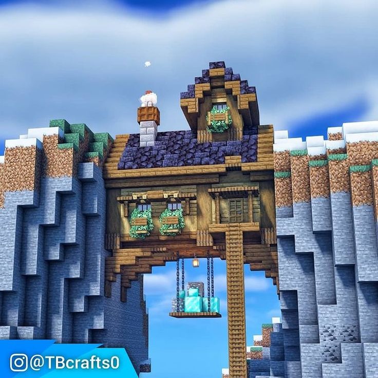 TBcrafts0 | Minecraft Builder on Instagram: “A Mountain House! Tell me in the comments how you like it! -------------------------------------------------- • I made every build by…” Minecraft Mountain House, Minecraft Mountain, Case Minecraft, Minecraft Mansion, Minecraft Structures, Minecraft House Plans, Bangunan Minecraft, Minecraft Farm, Minecraft Cottage