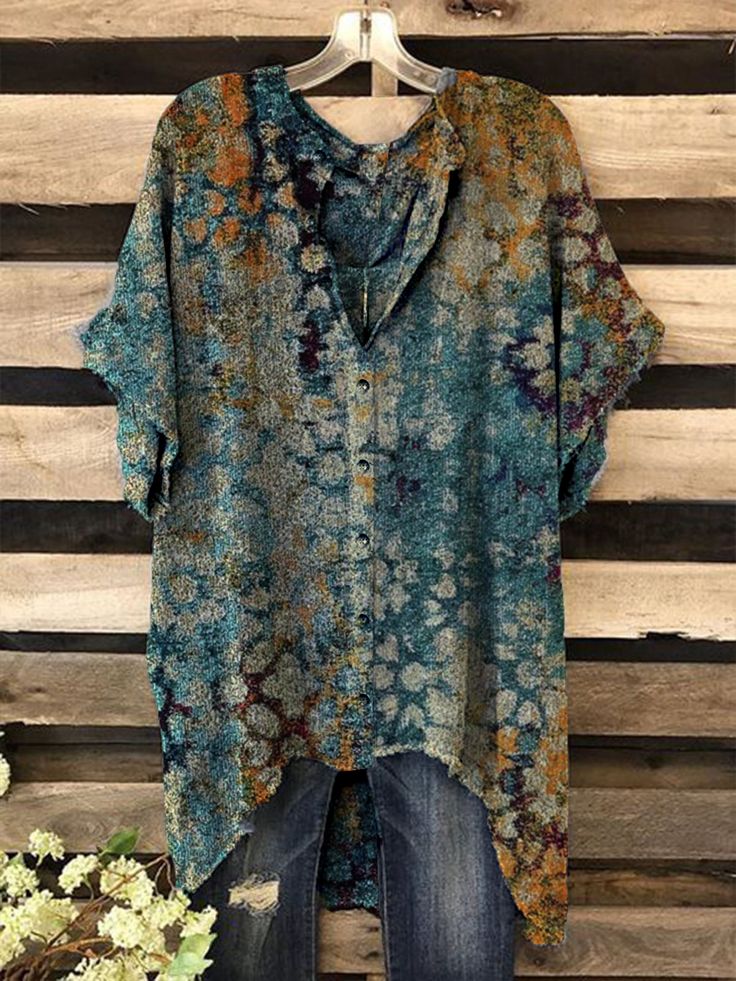 Polyester Fibre V Neck Boho Tunic Blouse Plus Size Fashion For Women Over 40, Boho Clothes For Older Women, Boho Fashion Over 50, Boho Clothing Style, Plus Size Boho Fashion, Boho Fashion Casual, Boho Fashion Over 40, Casual Blouse Shirts, Shop Tops