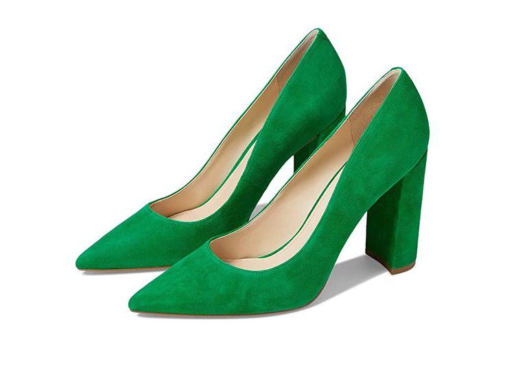 Marc Fisher LTD Abilene - Women's Shoes : Medium Green : Slip into sleek fashionable Marc Fisher LTD Abilene pumps for a casual day to any evening occasion, it goes with all styles. Leather upper, lining, and insole. Pointed-toe silhouette. Flat platform and high block heels. Slip-on style. Man-made outsole. Imported. Measurements: Heel Height: 4 in Weight: 10 oz Product measurements were taken using size 9, width M. Please note that measurements may vary by size. High Block Heels, Marc Fisher, Womens Heels, Women's Shoes, Block Heels, Heel Height, Leather Upper, Slip On, Sleek