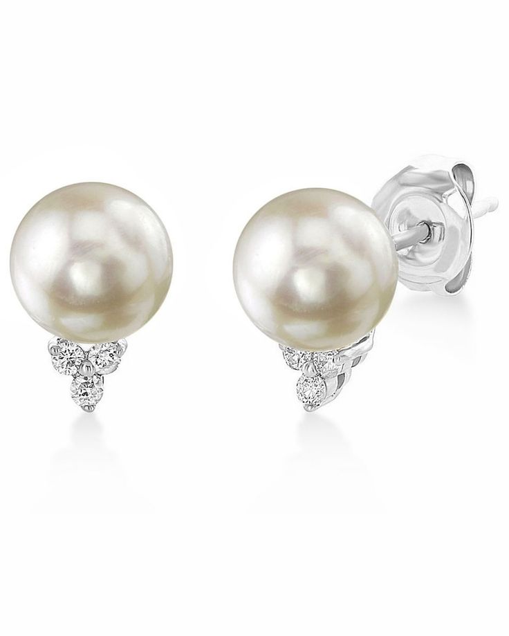 Akoya Pearl & Diamond Grace Earrings Anniversary Pearl Bridal Earrings With Diamond Accents, Timeless Akoya Pearl White Pearl Earrings, White Pearl Bridal Earrings With Diamond Accents, Classic Pearl Embellished Earrings For Anniversary, Diamond White Akoya Pearl Earrings With Diamond Accents, Akoya Pearl Earrings With Diamond Accents In Diamond White, Diamond Pearl Earrings In White Gold, Pear Shaped, Classic White Gold Pearl Charm Earrings, White Gold Diamond Pear Shaped Pearl Earrings