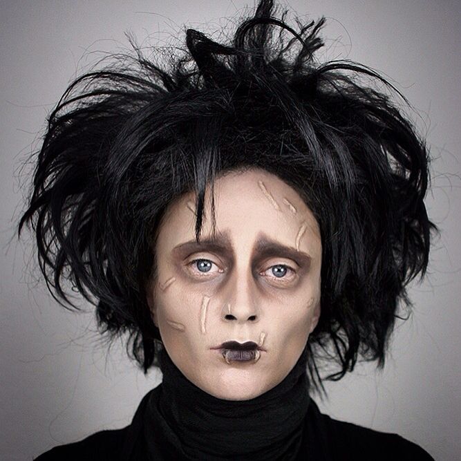 Edward Scissorhands Makeup, Tim Burton Makeup, Edward Scissorhands Costume, Tim Burton Halloween, Halloween Costumes And Makeup, Scissor Hands, Makeup 2022, Makeup Scary, Spooky Ideas