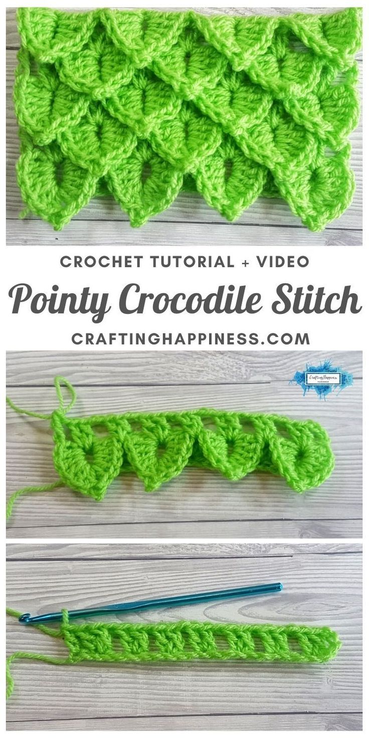 the crochet video is showing how to make an adorable crocodile stitch