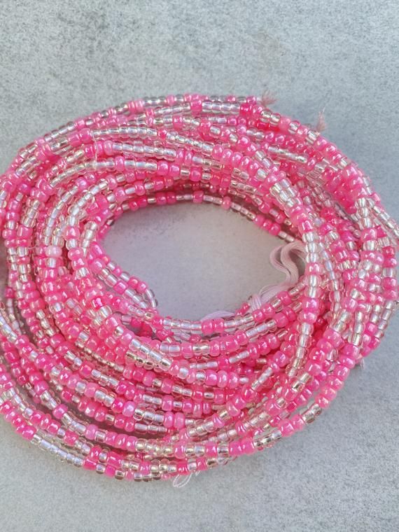 Fee shipping 5 of each strand Pink Festival Waist Beads, Pink Waist Beads For Festivals, Pink Bohemian Waist Beads With Colorful Beads, Bead Store Shops, Waist Jewelry, Waist Beads, Jewelry Accessories Ideas, Accessories Ideas, Bead Store