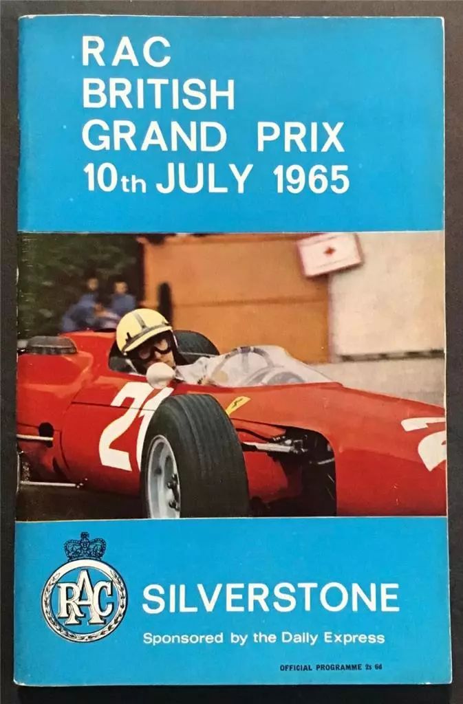 an old book with the title rac british grand prix 10 th july 1965