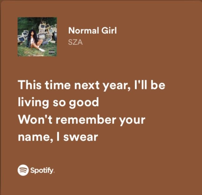 Sza Normal Girl Song, Sza Ctrl Aesthetic Lyrics, Snoh Aalegra Lyrics, Sza Lyrics Music Quotes Aesthetic, Relatable Sza Lyrics, Song Lyrics Yearbook Quotes, Sza Aesthetic Wallpaper Lyrics, The Weekend Sza Lyrics, Sza Spotify Aesthetic