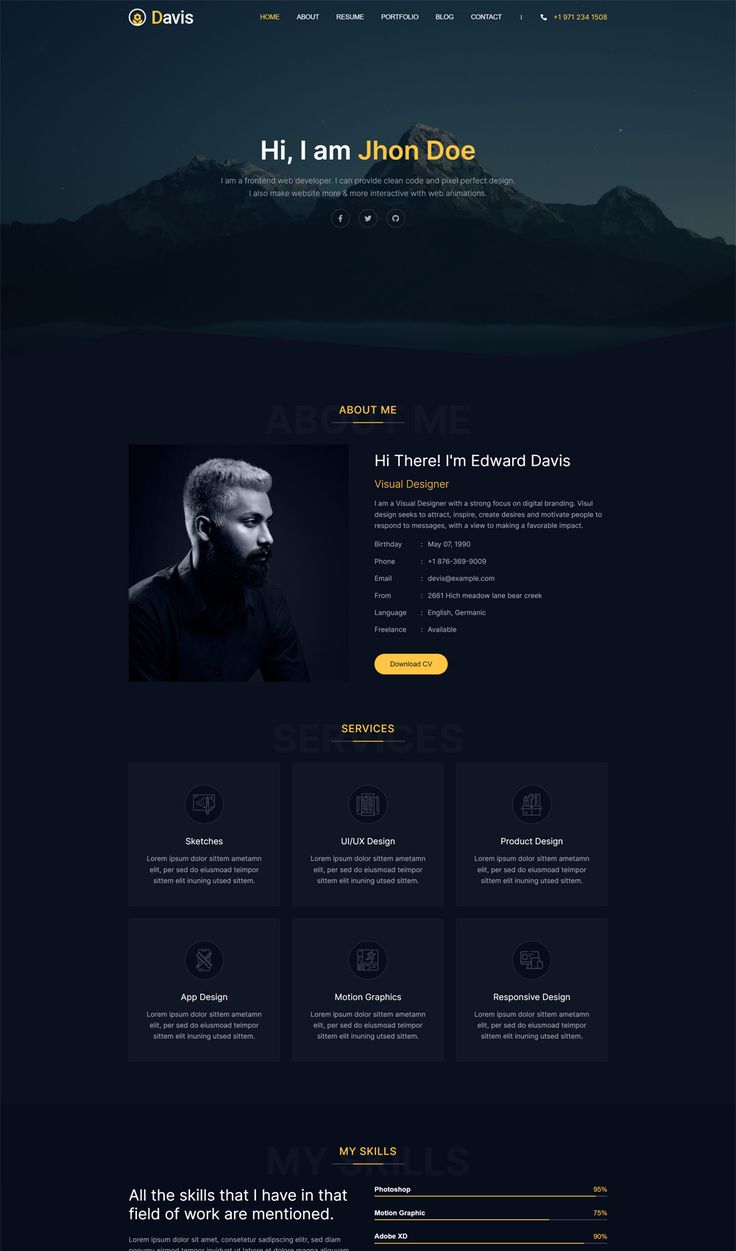 Personal Portfolio HTML Website Template Website Cv Design, Portfolio Profile Picture, Web Dev Portfolio Design, Portfolio Website Ui Design, Website Design Portfolio Inspiration, Software Developer Portfolio Website, Web Designer Website Portfolio Site, Best Portfolio Design Ideas, Website Designer Portfolio