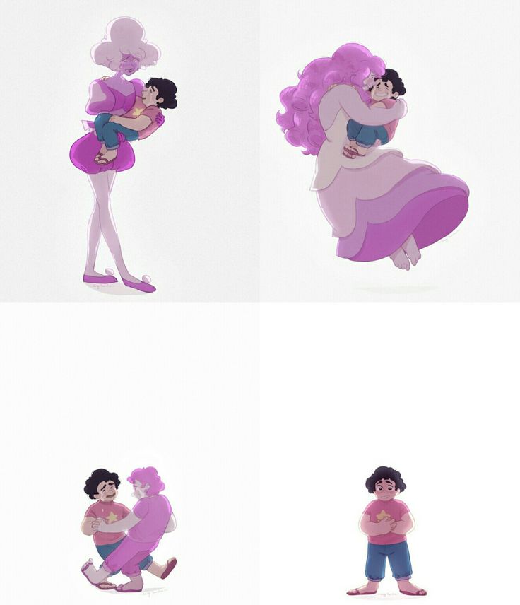 three different images of a woman holding a baby in her arms and hugging another person