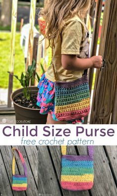 the child size purse is free crochet pattern and it's easy to make