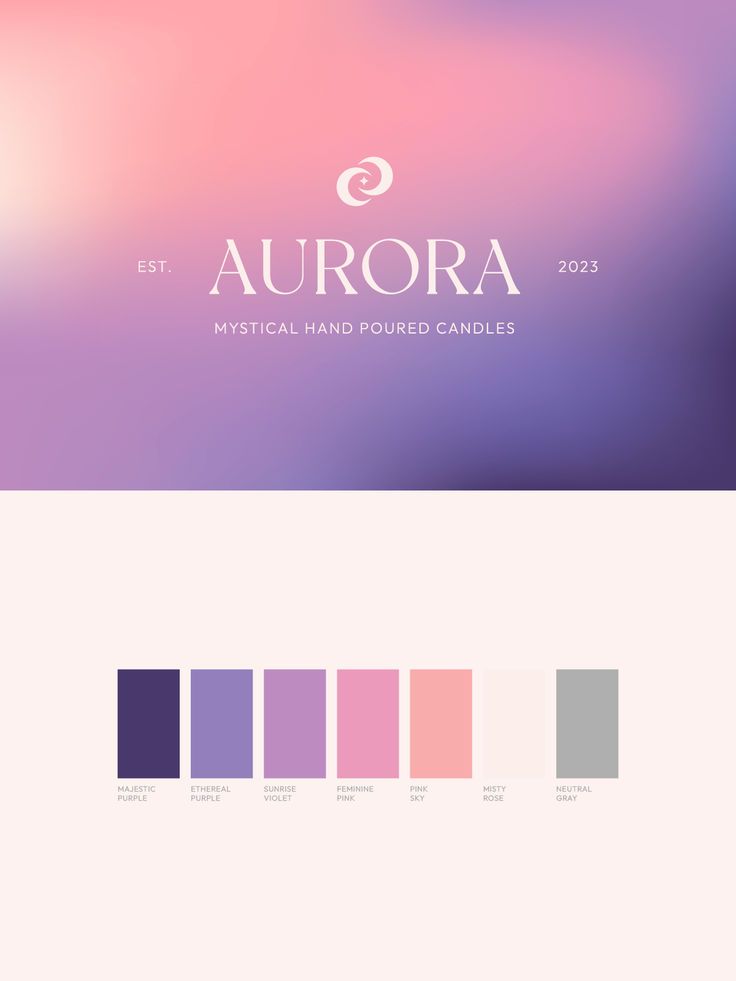 the color scheme for aurora is shown in purple and pink