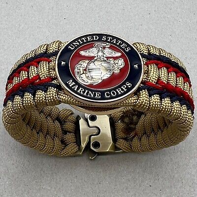 ad eBay - Silver and gold plated Eagle Globe and Anchor. Makes a perfect USMC gift for any veteran or active duty Marine. Marine Moms and Dads will love this bracelet too. Chesty Puller approved. Only 9mm thick. Adjustable Durable Red Bracelets, Chesty Puller, Usmc Gifts, Eagle Globe And Anchor, Marine Corps Gift, Marine Mom, Care Packages, Us Marine, Clay Figures