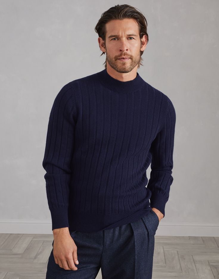 Cashmere flat rib mock neck sweater The beauty of Brunello Cucinelli knitwear is conveyed in this long sleeve cashmere sweater. The iconic yarn offers softness and protection, while the flat ribbed texture enhances the garment’s casual feel. The mock neck completes the regular fit. Rib Knit Sweater, Eyewear Kids, Blazer And T Shirt, Tuxedo Shirts, Sweater Men, Mens Eyewear, Ribbed Texture, Eyewear Womens, Ribbed Knit Sweater