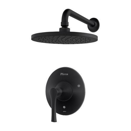 thermostaer with shower head and handset in matte black by delta