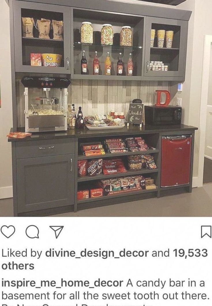 an image of a kitchen with food and drinks on the counter in front of it