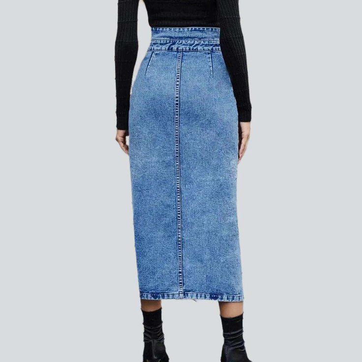 Revive the '90s with our 2023 Summer Collection: the long. stonewashed. tall-waist jean skirt that will make you stand out! Our statement denim piece is crafted with a distinctive damaged pattern. sleek slim fit. zipper and button duo and premium quality denim for a bold and stylish look.Distinctive Features: Grunge Elegance: Inspired by the iconic '90s alternative movement. these jeans embody rebellion and sophistication. Distinctive Distressed Pattern: Expertly crafted wear and tear. capturing Long Jeans Skirt, Stonewashed Jeans, White Jeans Men, Yellow Denim, Jeans Skirt, Street Style Trends, Long Jeans, Skirts Online, Edgy Look