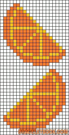 an orange and yellow cross stitch pattern