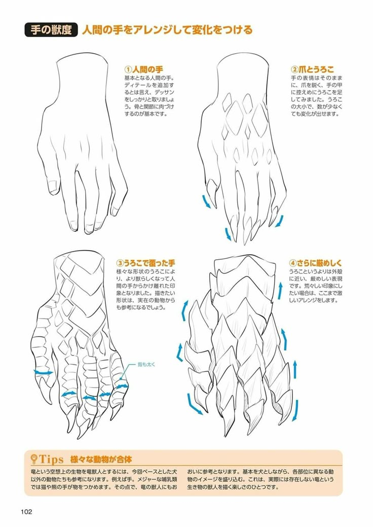 the instructions for how to draw an anime character's hands