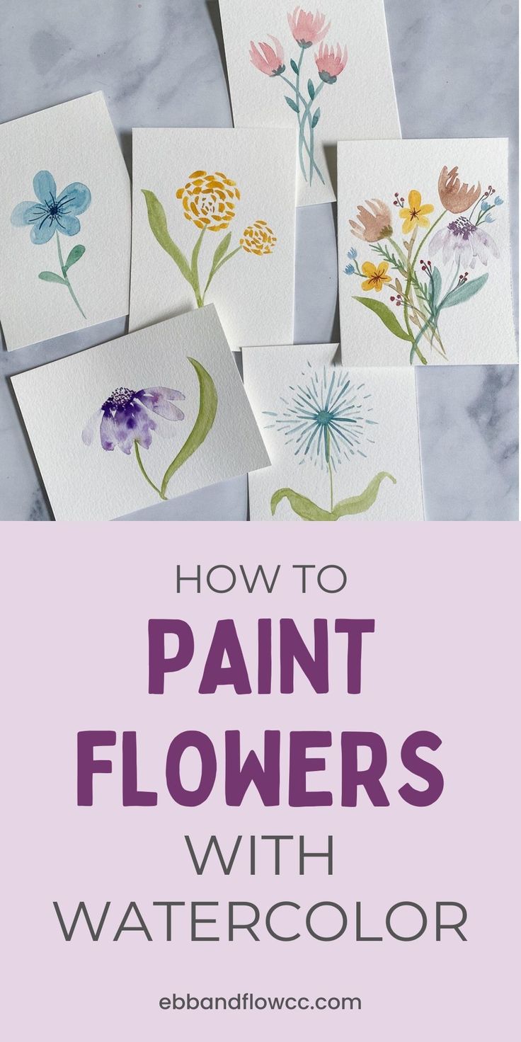 how to paint flowers with watercolor on paper, and then put them in different colors