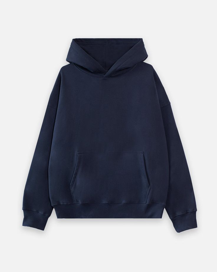 Made in our new upgraded 400GSM cotton fabric, this navy hoodie features a street inspired look with drop shoulders. 100% cotton 400 GSM Kangaroo pocket at waist Rib-knit cuffs and hem Relaxed fit Machine wash cold / hang to dry (recommended) Male model is 6'1 wearing size L Female model is 5'10 wearing size M Dark Blue Hoodie Outfit, Dark Blue Hoodie, Dream Hoodie, Fire Hoodie, Navy Blue Hoodie, Drop Shoulder Hoodie, Navy Blue Sweatshirt, Winter Hoodie, Navy Hoodie