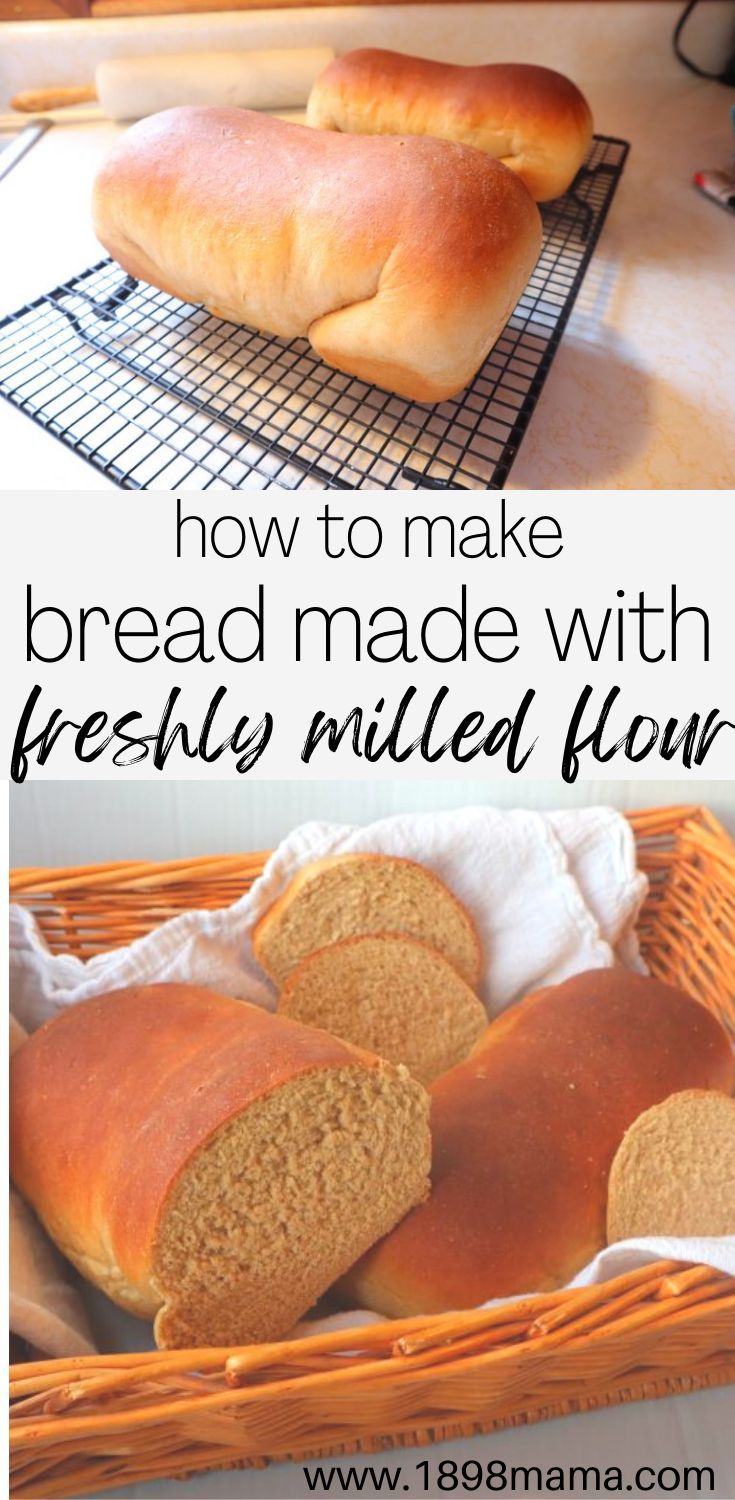 whole wheat bread in a basket on a table with the words whole wheat homemade bread recipe