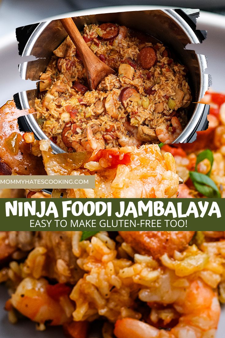 the cover of ninja food jambajaya easy to make gluten - free too