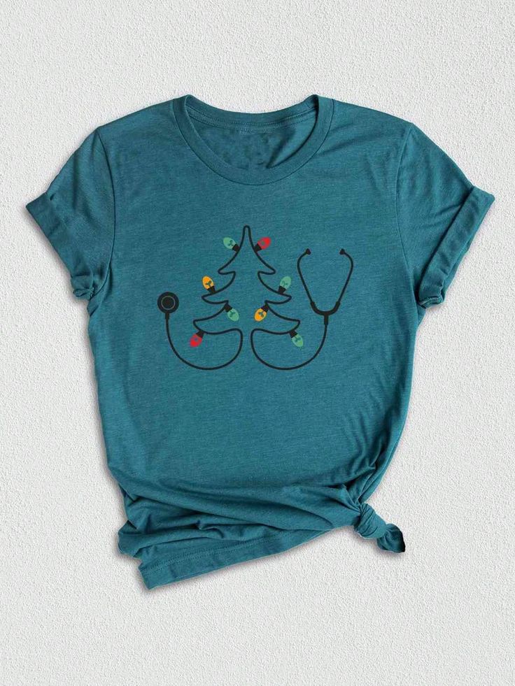 a t - shirt with a stethoscope christmas tree on it