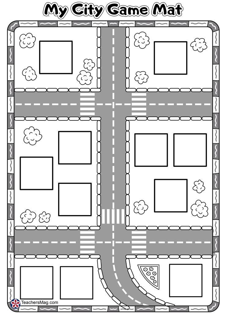 the city game mat for kids to play with and print out in english or spanish