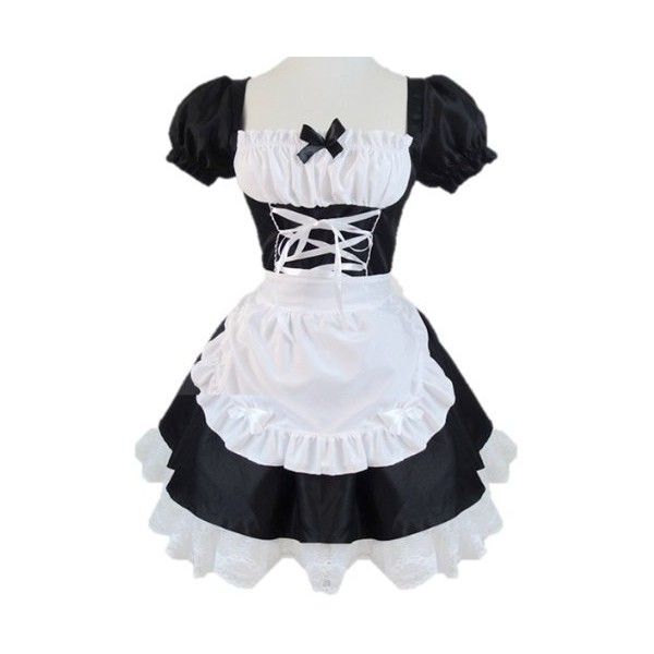 Waitress full set cute cosplay costume maid (maid clothes apron... ❤ liked on Polyvore featuring dresses Maid Outfit Anime, Anting Manik, Maid Cafe, Costume Store, Kawaii Fashion Outfits, Maid Outfit, Maid Dress, Cute Cosplay, Cosplay Dress