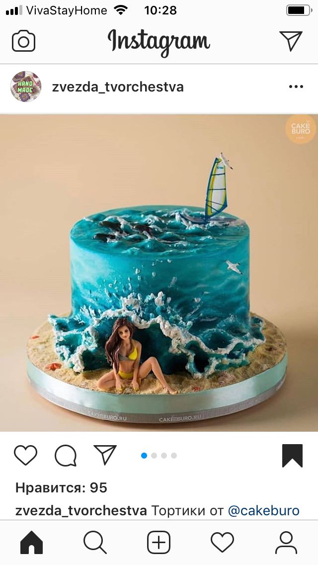 a blue cake with an image of a woman on it and the words instagram