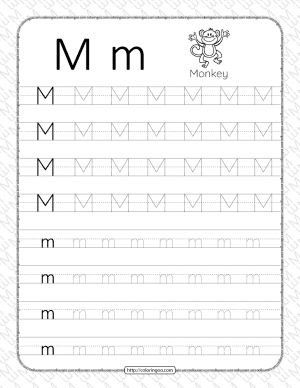 the letter m worksheet for children to practice their handwriting and writing skills, including letters