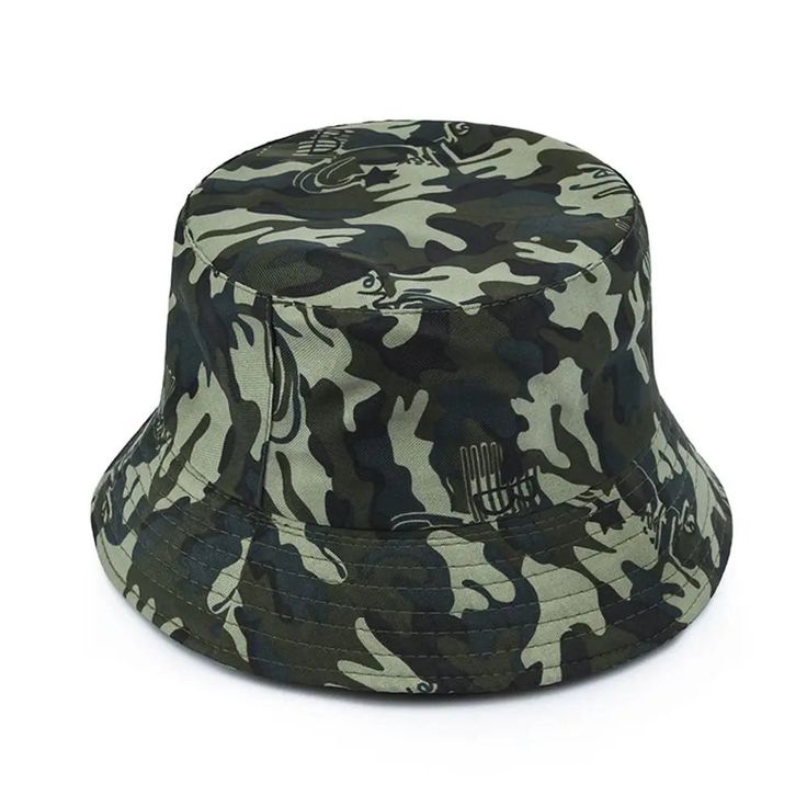 Elevate your outdoor style with our Camo Bucket Hat, the perfect blend of functionality and fashion. Whether you're hiking, fishing, or simply enjoying a sunny day, this hat provides the ultimate protection and a stylish look. Key Features: Durable Material: Crafted from cotton and polyester to ensure long-lasting wear and comfort. Classic Camo Design: Features a timeless camouflage pattern that blends seamlessly with natural surroundings, making it perfect for outdoor adventures. Wide Brim: Off Adjustable Bucket Hat For Fishing, Packable Curved Brim Bucket Hat For Outdoor, Packable Outdoor Bucket Hat With Short Brim, Lightweight Outdoor Bucket Hat With Curved Brim, Lightweight Curved Brim Bucket Hat For Outdoor, Military Style Green Hat For Summer, Casual Wide Brim Sun Hat For Outdoor, Military Style Green Summer Hat, Green Military Style Summer Hat