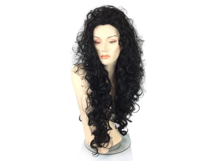 "Welcome to Funtasy Wigs - Premium quality theatrical Halloween costume / cosplay wigs Great looking \"1990's Cher - If I Could Turn Back Time\" character premium quality wig.  Production Type: Custom Design - Funtasy Exclusive Color: Black Length: 30\" Material: Premium Kanekalon Synthetic Wig Fiber - Silky Soft and Tangle Free Cap Size: 21.5\" One Size Fits Most Comfort Stretch Cap with Adjustable Sizing Straps Condition: NEW Ready to Wear: Yes, no styling needed, just shake n go etsy Price: $59   USA Based Seller" Cher Wig, 80's Costume, Party Wigs, Turn Back Time, College Halloween, Quality Wigs, Beautiful Wigs, Wig Caps, Costume Themes