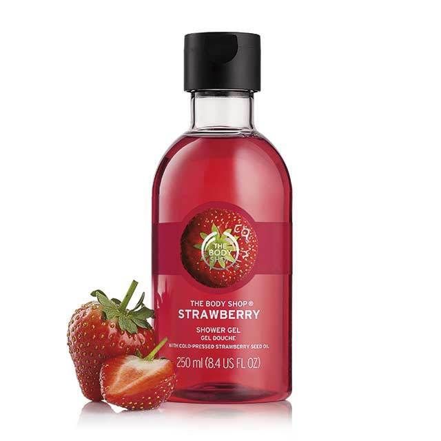 Strawberry Shower Gel 250 ml The Body Shop Strawberry, Body Shop Strawberry, Whipped Coconut Oil, Body Shop Skincare, Beauty Hacks Eyelashes, Dove Body Wash, Strawberry Seed, Body Shop At Home, Bath And Body Care