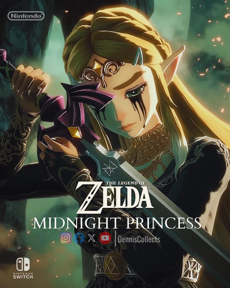 the legend of zelda's midnight princess is shown in this video game poster