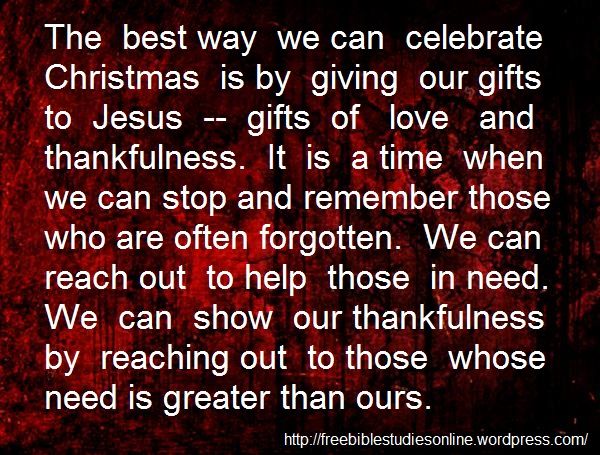 a poem written in red and black with the words christmas is by giving our gifts to jesus