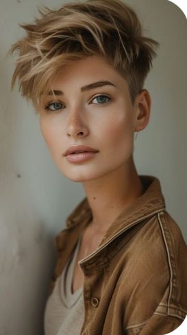 Short Haircut Shaved Sides, Pixie Fade, John 9, Pixies Haircut, Short Hairstyle Women, Short Fade Haircut, Crop Haircut, Short Hair Images, Makijaż Smokey Eye