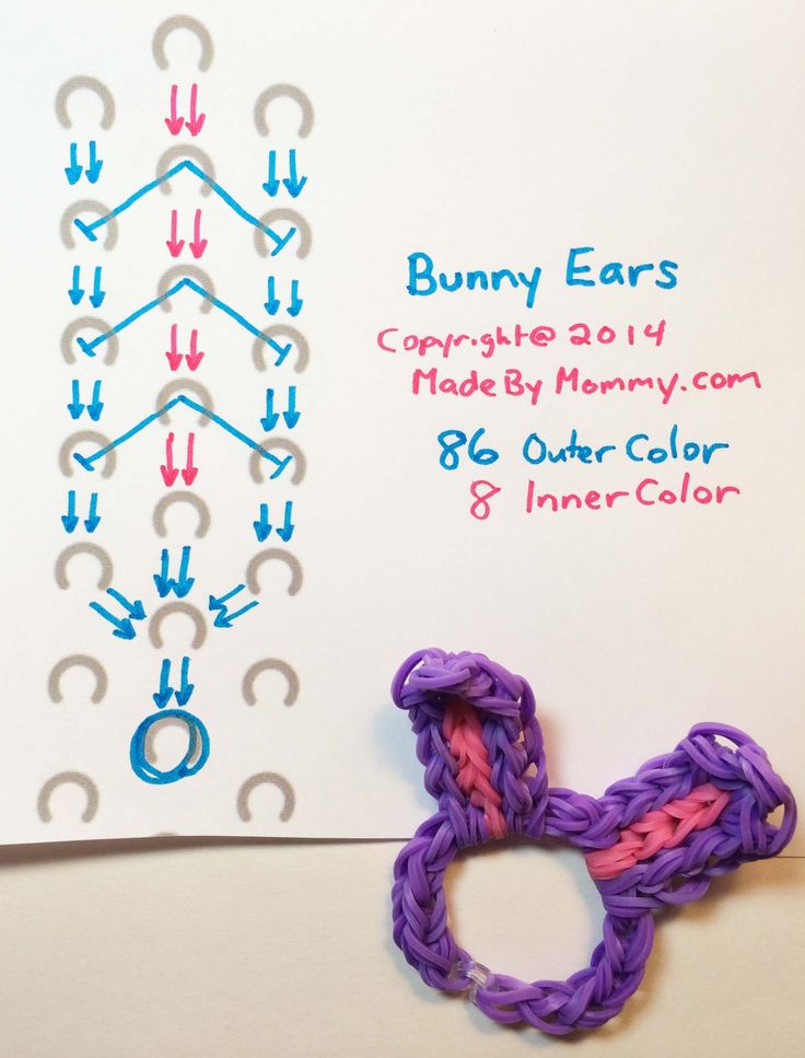 a crochet pattern for bunny ears with instructions on how to make the ring