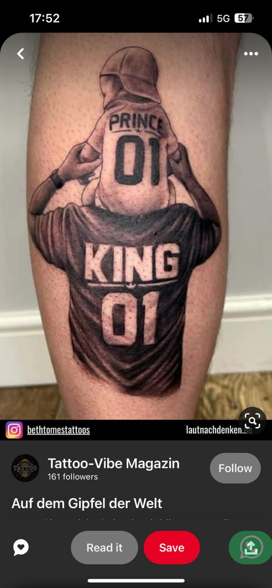 a tattoo on the leg of a person wearing a hat and holding a baseball bat